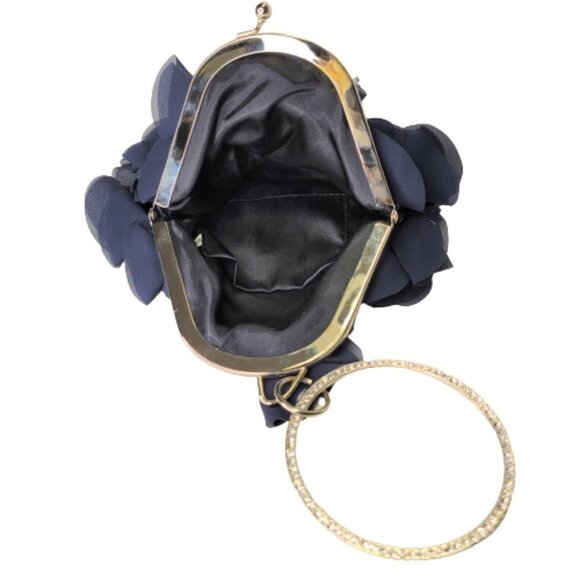 RUFFLES and Frills Blue Wristlet Clutch Purse Party Evening Cocktail Bag - NWOT - Picture 3 of 12